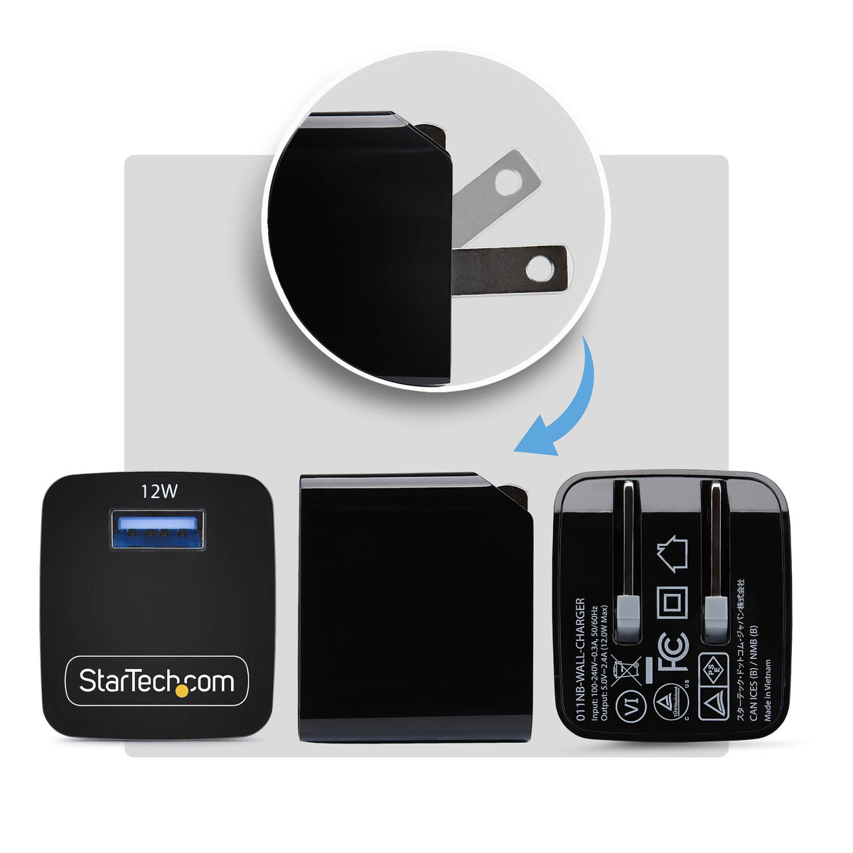 STARTECH mobile device charger Universal Black AC Indoor (011NB-WALL-CHARGER) - Cartouches Certifiees