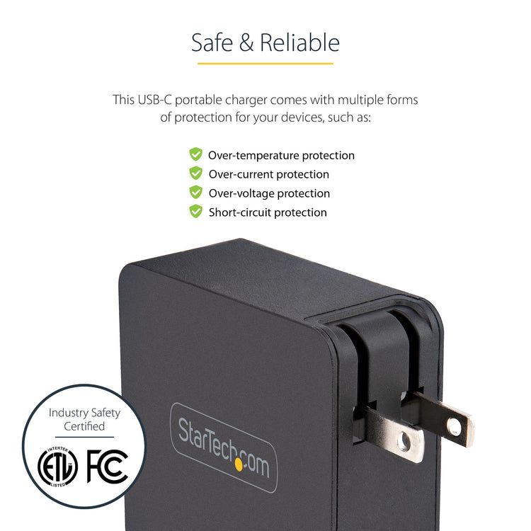 STARTECH mobile device charger Universal Black AC Indoor (WCH1CBK) - Cartouches Certifiees