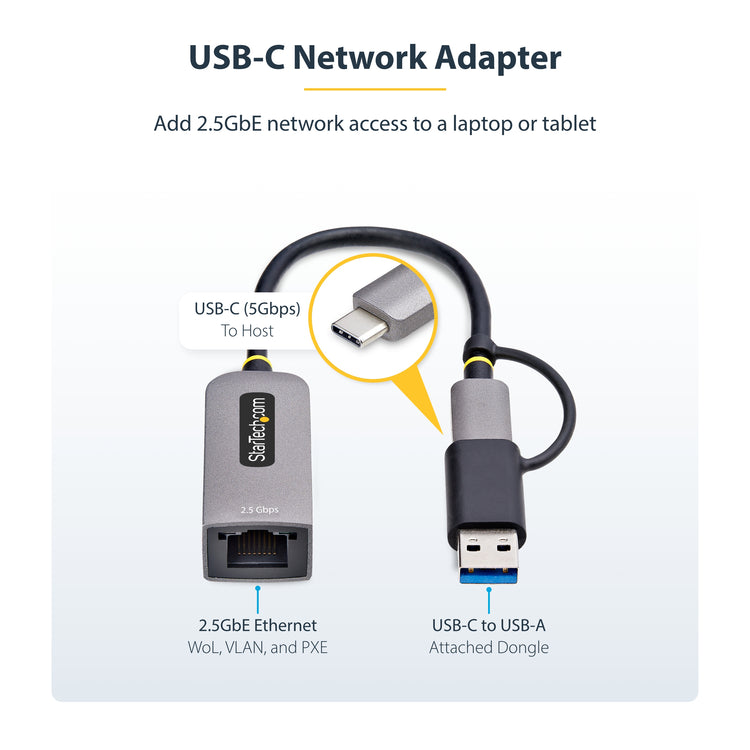 STARTECH network card 5000 Mbit/s (U2GA-USB-C-ETHERNET) - Cartouches Certifiees
