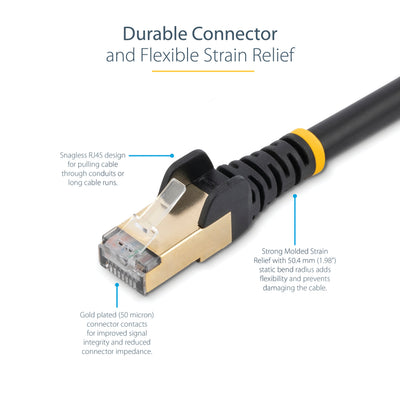 STARTECH networking cable Black 0,2 m Cat6a (C6ASPAT6INBK) - Cartouches Certifiees