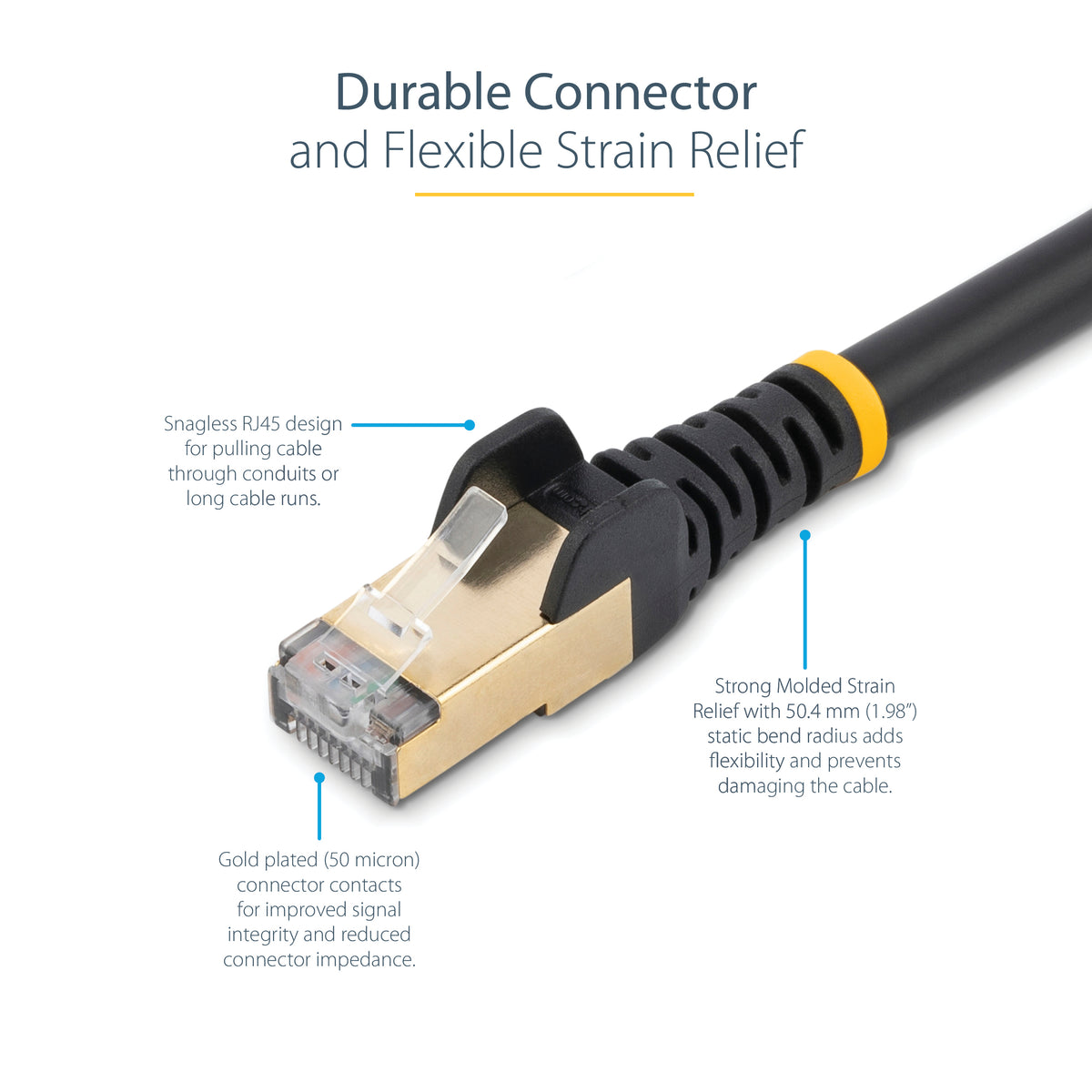 STARTECH networking cable Black 6,1 m Cat6a U/UTP (UTP) (C6ASPAT20BK) - Cartouches Certifiees