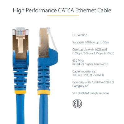 STARTECH networking cable Blue 9,1 m Cat6a (C6ASPAT30BL) - Cartouches Certifiees