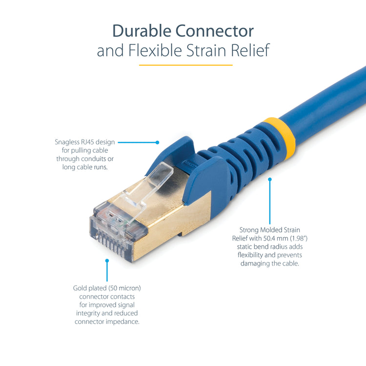STARTECH networking cable Blue 9,1 m Cat6a (C6ASPAT30BL) - Cartouches Certifiees