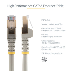 STARTECH networking cable Grey 0,6 m Cat6a (C6ASPAT2GR) - Cartouches Certifiees