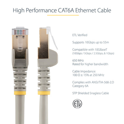 STARTECH networking cable Grey 0,6 m Cat6a (C6ASPAT2GR) - Cartouches Certifiees
