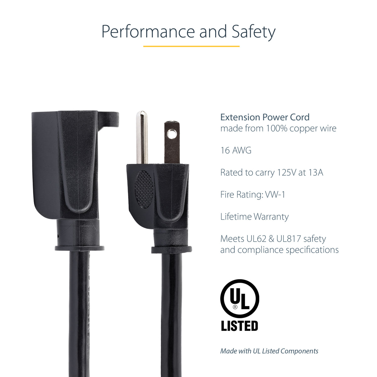 STARTECH power cable Black 0,9 m NEMA 5-15P NEMA 5-15R (PAC1013) - Cartouches Certifiees