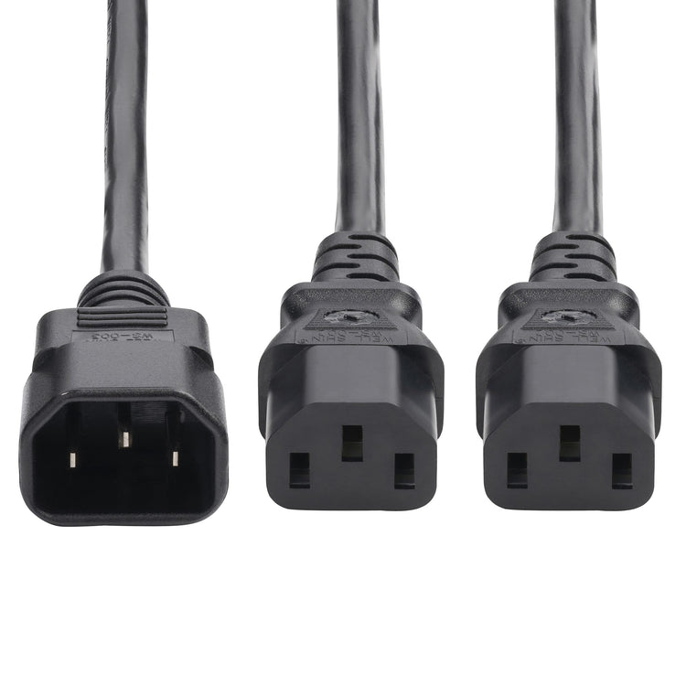 STARTECH power cable Black 1,8 m C14 coupler 2 x C13 coupler (8723-8600-POWER-CORD) - Cartouches Certifiees