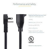 STARTECH power cable Black 1,8 m NEMA 5-15P NEMA 5-15R (RTPAC1016) - Cartouches Certifiees
