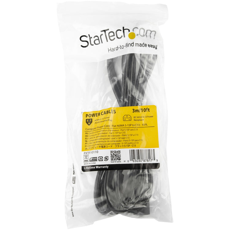 STARTECH power cable Black 3 m NEMA 5-15P C13 coupler (PXTF10110) - Cartouches Certifiees