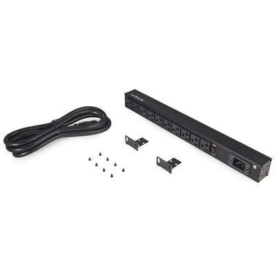 STARTECH power distribution unit (PDU) 10 AC outlet(s) 1U Black (RKPW101920) - Cartouches Certifiees