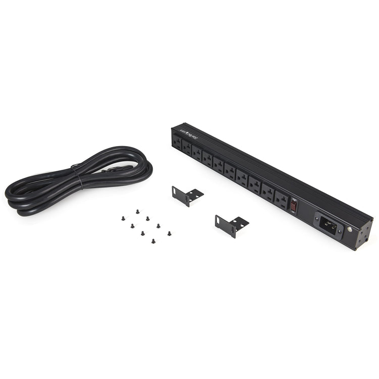 STARTECH power distribution unit (PDU) 10 AC outlet(s) 1U Black (RKPW101920) - Cartouches Certifiees
