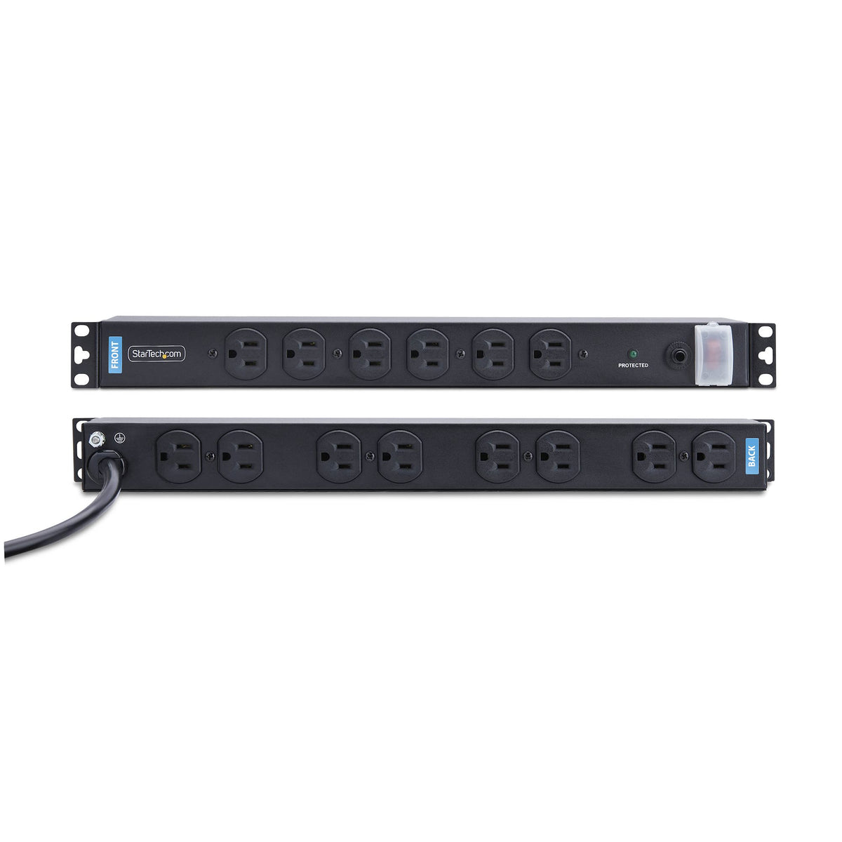 STARTECH power distribution unit (PDU) 14 AC outlet(s) 1U Black (1415B8H-RACK-PDU-SP) - Cartouches Certifiees