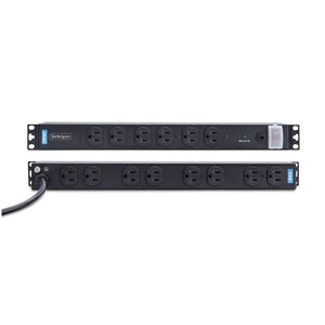 STARTECH power distribution unit (PDU) 14 AC outlet(s) 1U Black (1415B8H-RACK-PDU-SP) - Cartouches Certifiees