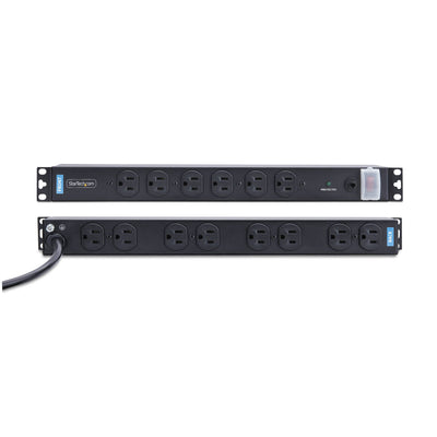 STARTECH power distribution unit (PDU) 14 AC outlet(s) 1U Black (1415B8H-RACK-PDU-SP) - Cartouches Certifiees
