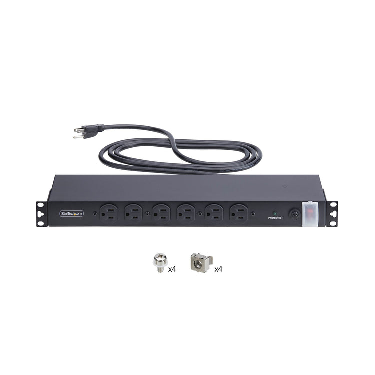 STARTECH power distribution unit (PDU) 14 AC outlet(s) 1U Black (1415B8H-RACK-PDU-SP) - Cartouches Certifiees