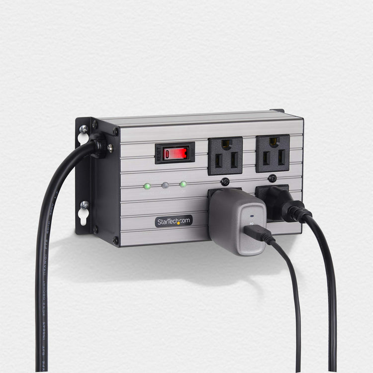 STARTECH power distribution unit (PDU) 4 AC outlet(s) Grey (4N515S8-POWER-STRIP) - Cartouches Certifiees