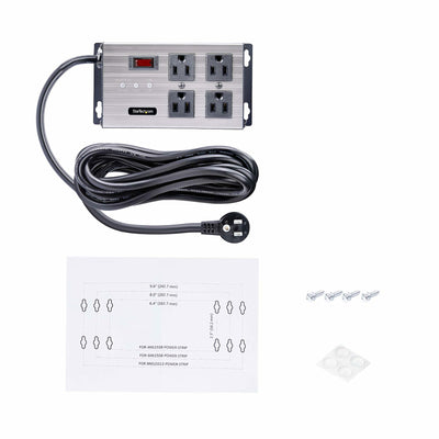STARTECH power distribution unit (PDU) 4 AC outlet(s) Grey (4N515S8-POWER-STRIP) - Cartouches Certifiees