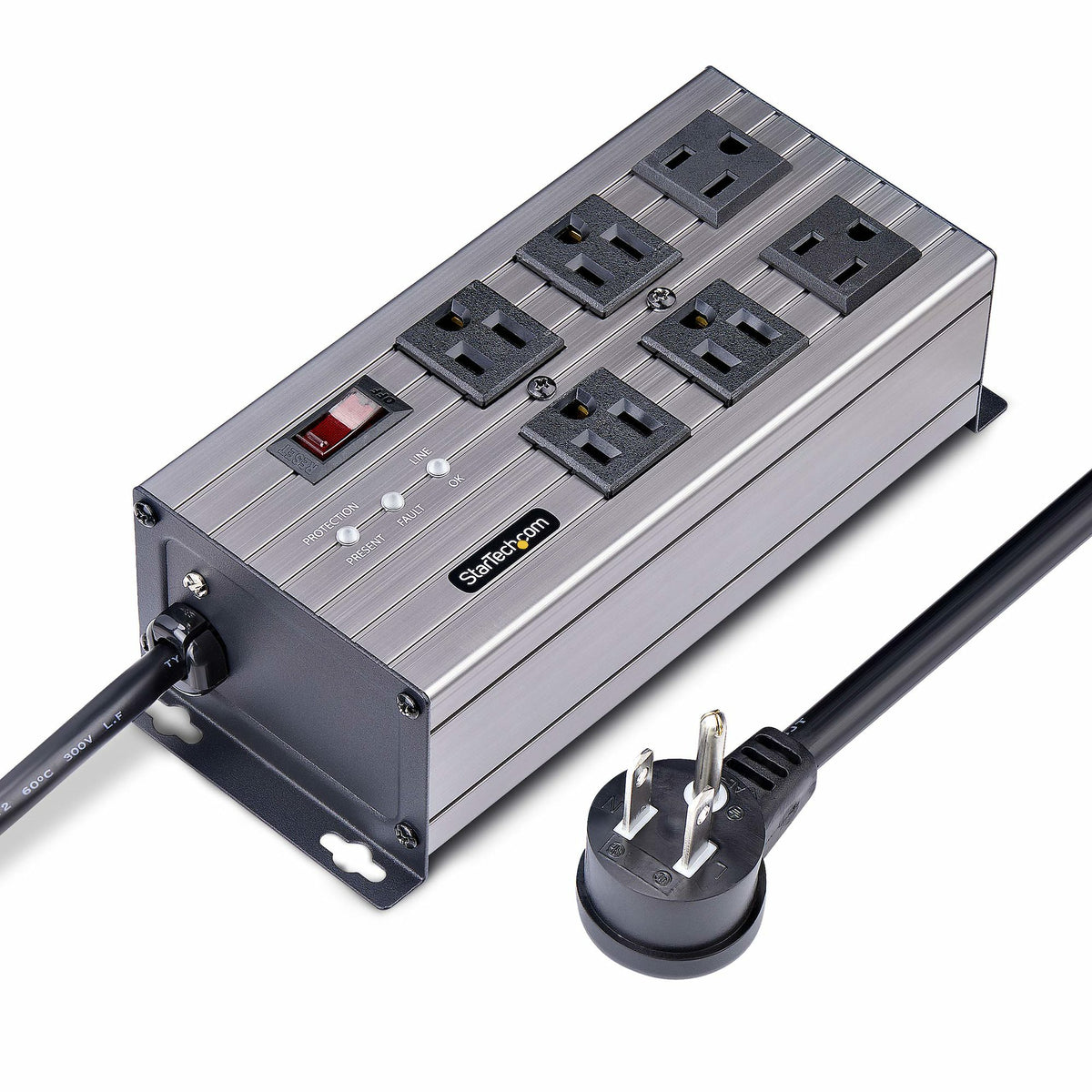 STARTECH power distribution unit (PDU) 6 AC outlet(s) Grey (6N515S8-POWER-STRIP) - Cartouches Certifiees