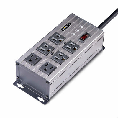 STARTECH power distribution unit (PDU) 6 AC outlet(s) Grey (6N515S8-POWER-STRIP) - Cartouches Certifiees
