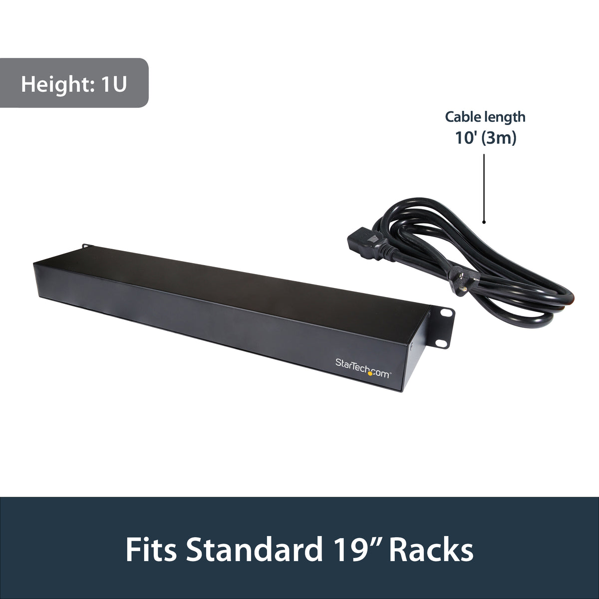 STARTECH power distribution unit (PDU) 8 AC outlet(s) 1U Black (PDU08C13H) - Cartouches Certifiees