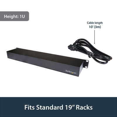 STARTECH power distribution unit (PDU) 8 AC outlet(s) 1U Black (PDU08C13H) - Cartouches Certifiees