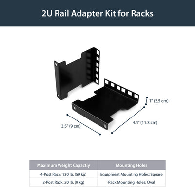 STARTECH rack accessory Depth adapter (RDA2U) - Cartouches Certifiees