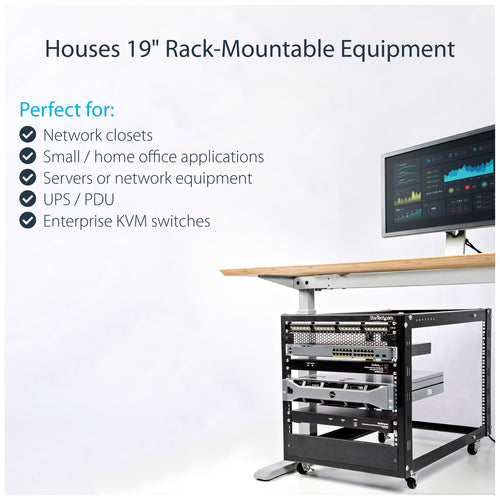 STARTECH rack cabinet 12U Freestanding rack Black (4POSTRACK12U) - Cartouches Certifiees