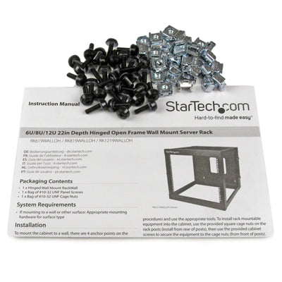 STARTECH rack cabinet 6U Wall mounted rack Black (RK619WALLOH) - Cartouches Certifiees