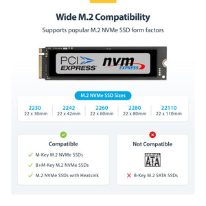 STARTECH USB-C/USB-A TO M.2 NVME DOCK ADAPTER SUPPORTS UP TO 10GBPS; DRIVERLESS SETUP FOR (1USB3-NVME-DOCK) - Cartouches Certifiees