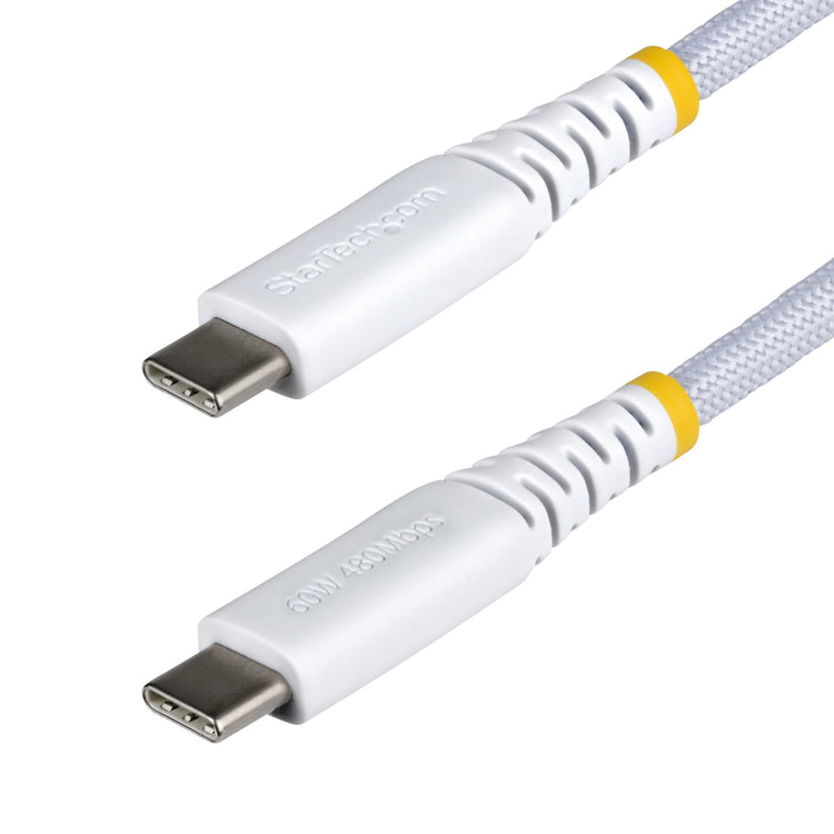 STARTECH USB cable USB 2.0 0,3 m USB C 0,48 Gbit/s 60 W White (USB2CC1FTNCBRWH) - Cartouches Certifiees