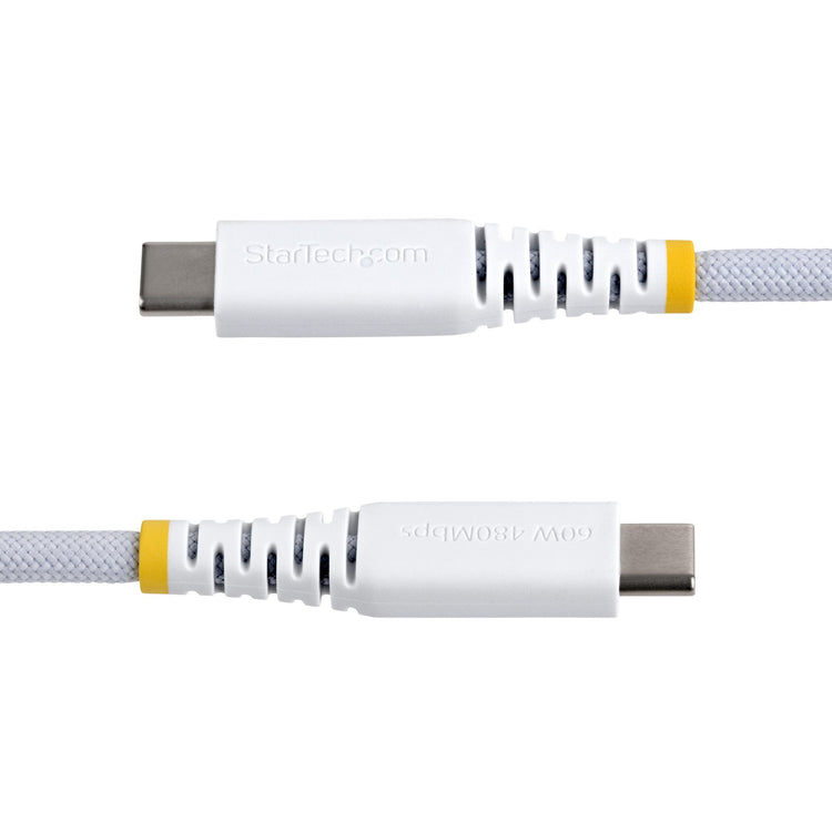 STARTECH USB cable USB 2.0 0,3 m USB C 0,48 Gbit/s 60 W White (USB2CC1FTNCBRWH) - Cartouches Certifiees