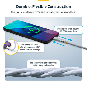 STARTECH USB cable USB 2.0 0,3 m USB C 0,48 Gbit/s 60 W White (USB2CC1FTNCBRWH) - Cartouches Certifiees