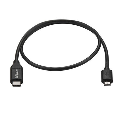 STARTECH USB cable USB 2.0 0,5 m USB C Micro-USB B 0,48 Gbit/s Black (USB2CUB50CM) - Cartouches Certifiees