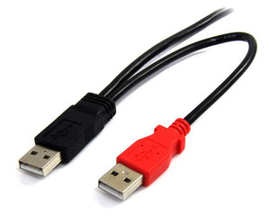 STARTECH USB cable USB 2.0 0,9 m Mini-USB B 2 x USB A 0,48 Gbit/s Black (USB2HABMY3) - Cartouches Certifiees