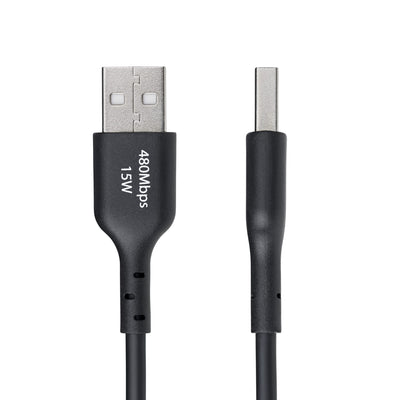 STARTECH USB cable USB 2.0 1,8 m USB A USB C 0,48 Gbit/s Black (USB2AC6FBKE) - Cartouches Certifiees