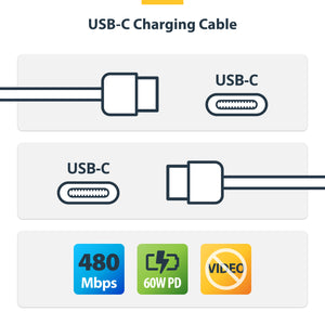 STARTECH USB cable USB 2.0 1,8 m USB C 0,48 Gbit/s 60 W White (USB2CC6FWHE) - Cartouches Certifiees