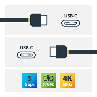 STARTECH USB cable USB 3.2 Gen 1 (3.1 Gen 1) 1 m USB C 5 Gbit/s Black (USB315CC1M) - Cartouches Certifiees