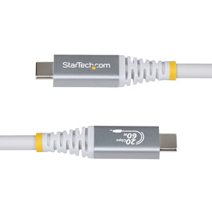 STARTECH USB cable USB4 Gen 2x2 3 m USB C 20 Gbit/s 60 W White (CC10FT20GUSB4CXW) - Cartouches Certifiees