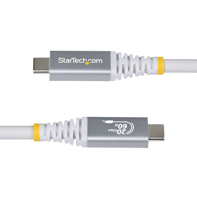 STARTECH USB cable USB4 Gen 2x2 3 m USB C 20 Gbit/s 60 W White (CC10FT20GUSB4CXW) - Cartouches Certifiees