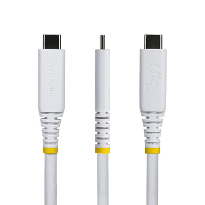 STARTECH USB cable USB4 Gen 3x2 0,5 m USB C 40 Gbit/s 240 W White (CC50CM40GUSB4TPW) - Cartouches Certifiees