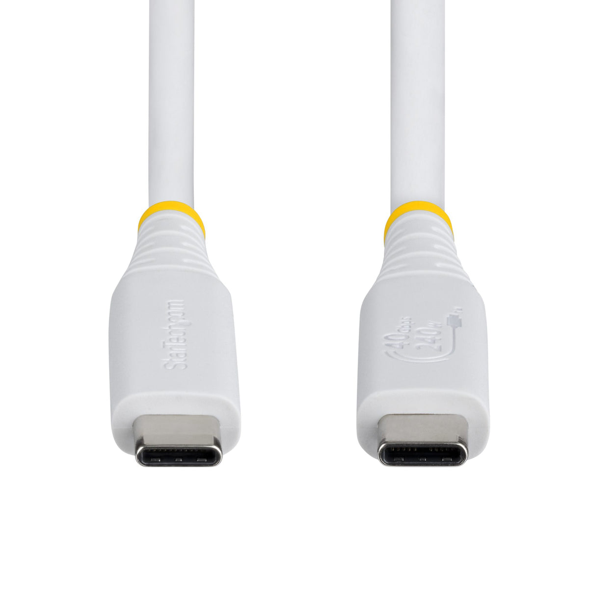 STARTECH USB cable USB4 Gen 3x2 0,5 m USB C 40 Gbit/s 240 W White (CC50CM40GUSB4TPW) - Cartouches Certifiees
