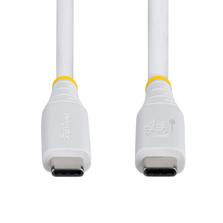 STARTECH USB cable USB4 Gen 3x2 0,5 m USB C 40 Gbit/s 240 W White (CC50CM40GUSB4TPW) - Cartouches Certifiees