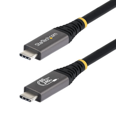 STARTECH USB cable USB4 Gen 4x2 0,5 m USB C 80 Gbit/s 240 W Black (CC18IN80GUSB4CABLE) - Cartouches Certifiees