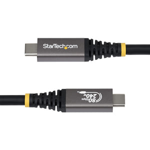 STARTECH USB cable USB4 Gen 4x2 0,5 m USB C 80 Gbit/s 240 W Black (CC18IN80GUSB4CABLE) - Cartouches Certifiees