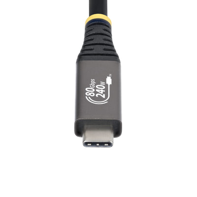 STARTECH USB cable USB4 Gen 4x2 0,5 m USB C 80 Gbit/s 240 W Black (CC18IN80GUSB4CABLE) - Cartouches Certifiees