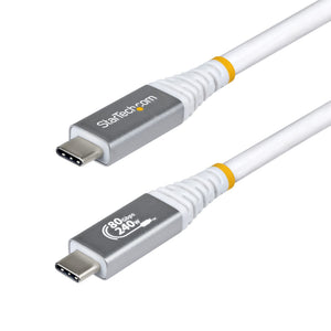 STARTECH USB cable USB4 Gen 4x2 1,5 m USB C 80 Gbit/s 240 W White (CC5FT80GUSB4CABLEW) - Cartouches Certifiees