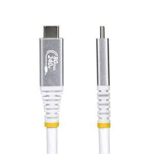 STARTECH USB cable USB4 Gen 4x2 1,5 m USB C 80 Gbit/s 240 W White (CC5FT80GUSB4CABLEW) - Cartouches Certifiees