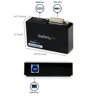 STARTECH USB graphics adapter 2048 x 1152 pixels Black (USB32HDDVII) - Cartouches Certifiees