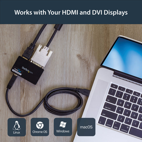STARTECH USB graphics adapter 2048 x 1152 pixels Black (USB32HDDVII) - Cartouches Certifiees