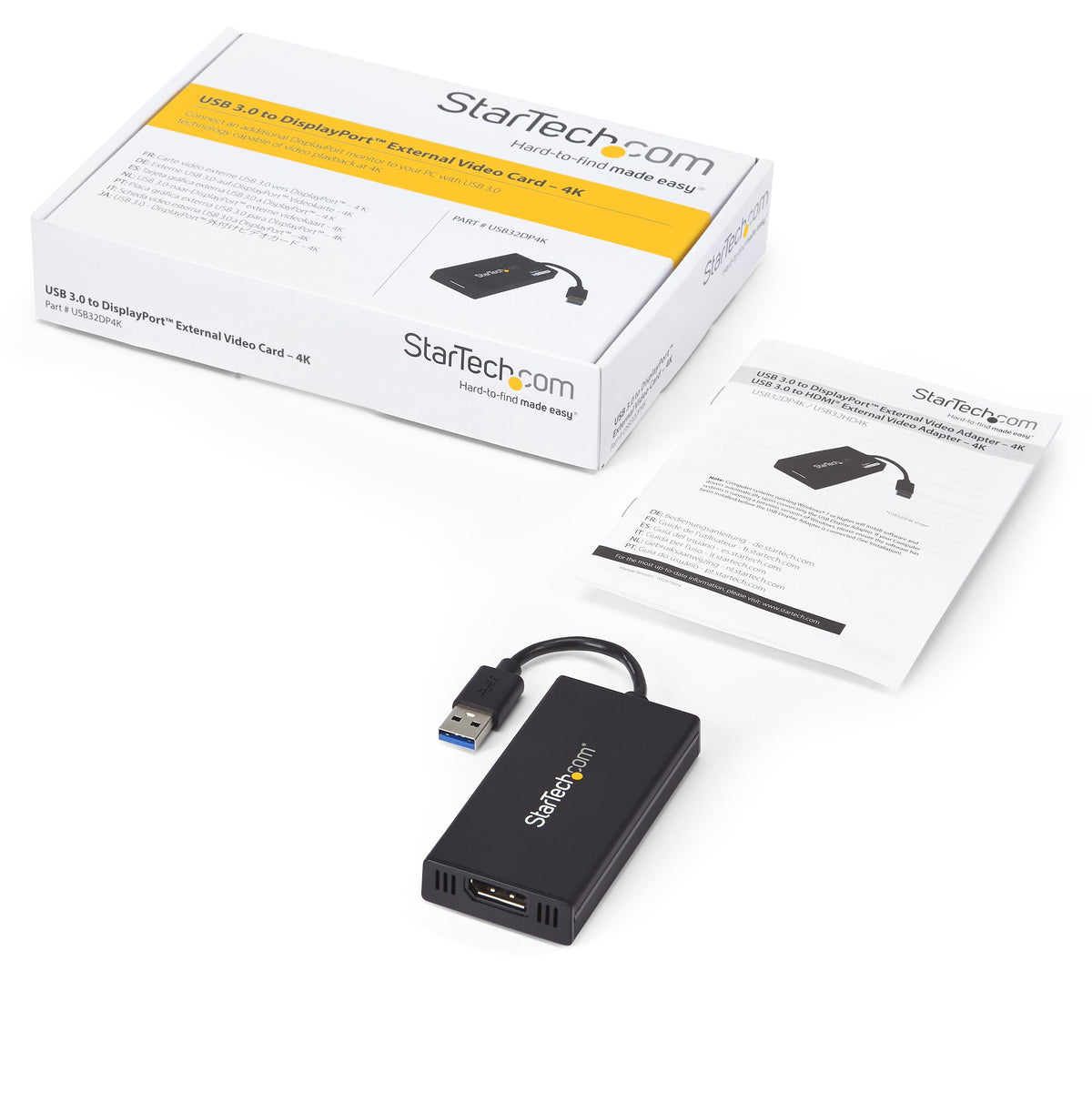 STARTECH USB graphics adapter 3840 x 2160 pixels Black (USB32DP4K) - Cartouches Certifiees